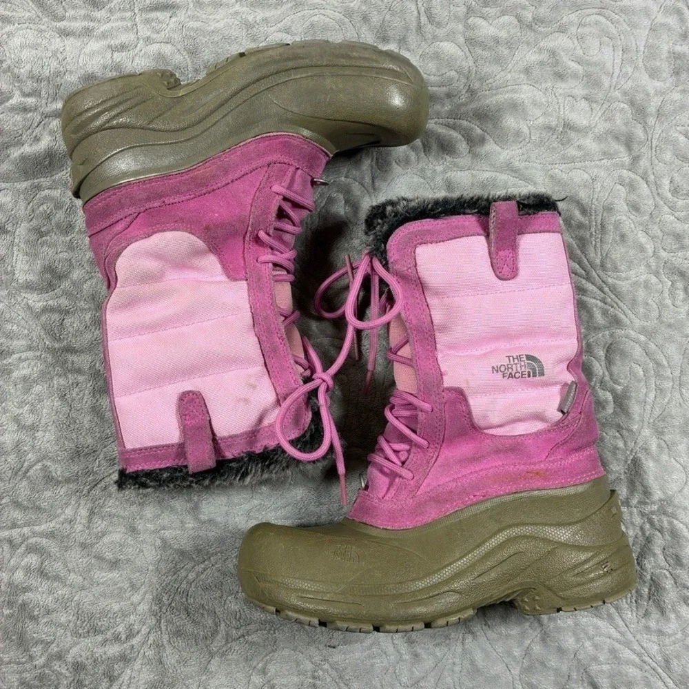 The North Face Kids Winter Boots Size 3 Pink Heat Seeker Tall Insulated